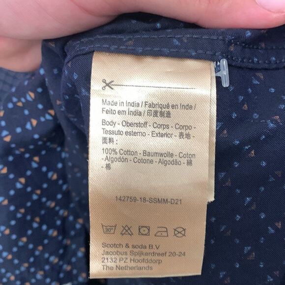 Scotch and Soda My Favorite OxFord Button Down Shirt In Navy Size Medium - Picture 4 of 7